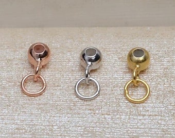 10 Pcs - Sterling Silver Rubber Stopper Ball Beads - 3mm/4mm