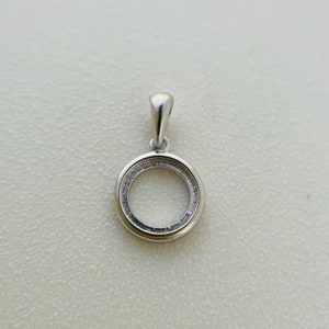 1 Pcs  - Sterling Silver Round Bezel Setting - 9.5mm