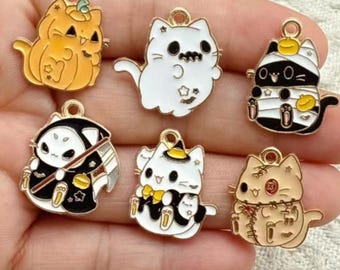 20 Ps - Charms de gato esmaltados mixtos