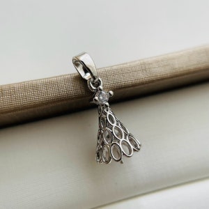 Bead Cone Cap ,  Pendant Setting For Half Drilled Beads, Gems , Pearls