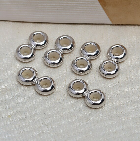 10 Aztec Large Hole Spacer Beads Antique Silver Tone 7mm hole 4.4mm J03327J  