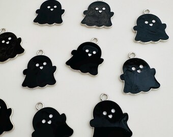 エナメル ハロウィン ゴースト チャーム、20 mm、10 個または 30 個