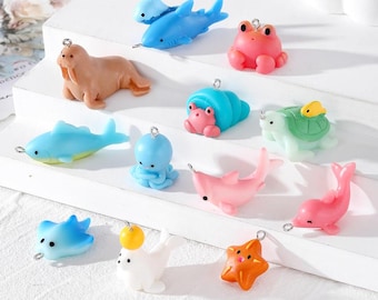 20 Ps - Dijes de animales marinos de resina mixta