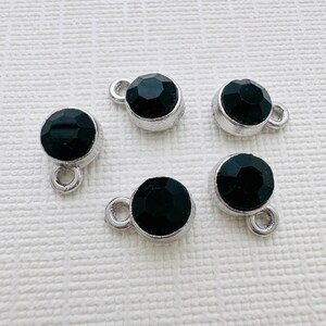 5 x Rhinestone Birthstone Charms - 9x6mm