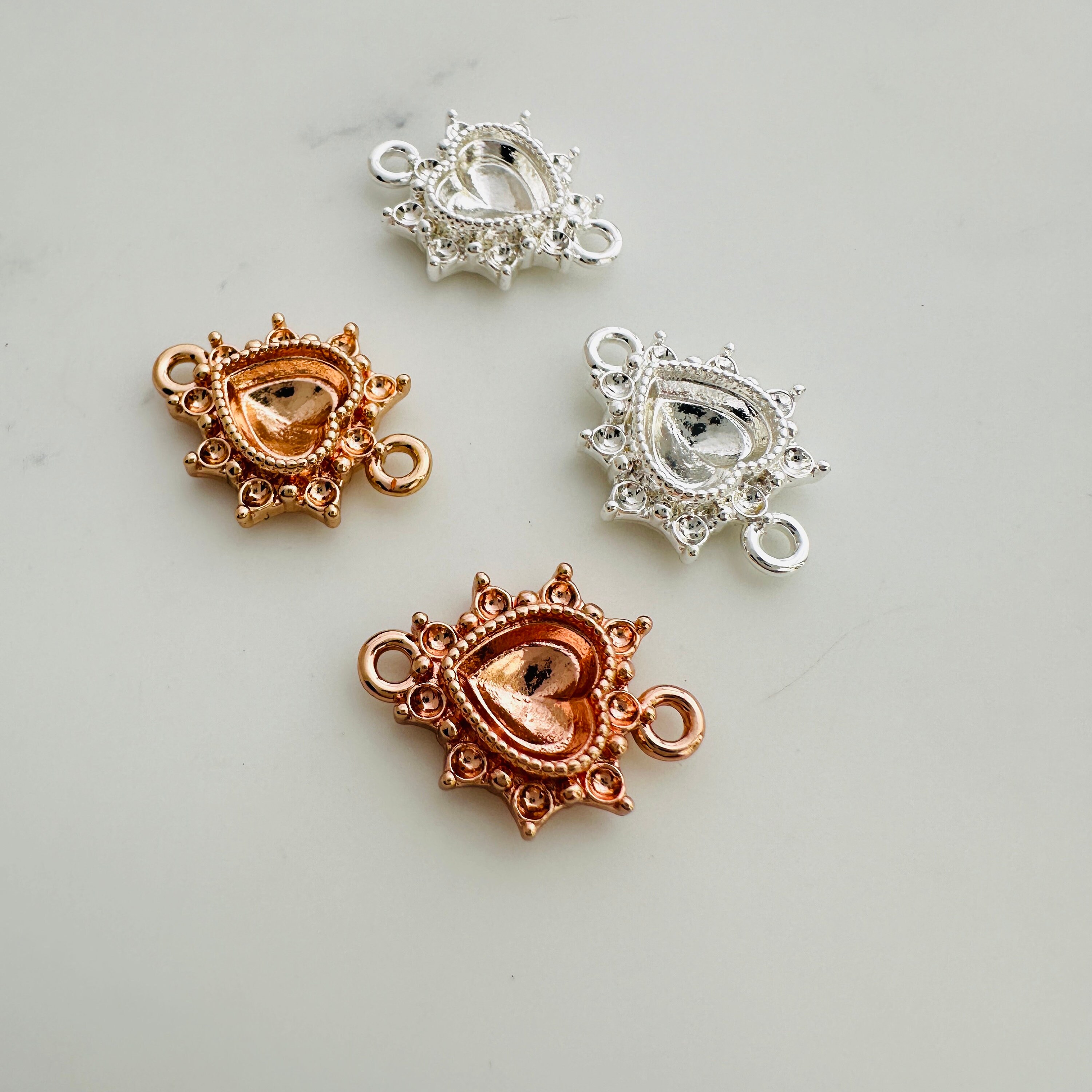 ワン・ハート　他計6点 6 x 6 mm、ハートセッティング、10個 - Etsy 日本