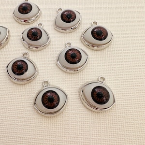 5 or 10,  Eye Charms Pendants - 17x16mm