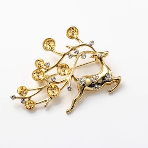 Blank Reindeer Brooch Setting, Without pearl, Cup 3mm , 1 pc. 54mm