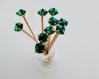 10 x Cubic Zirconia Head Pin - 45mm