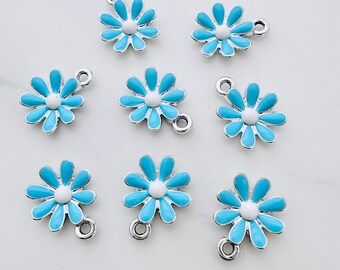 10 X Enamel Daisy Charms - 17x14mm - Etsy