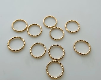 50 x  Textured Closed Jump Rings   -  10mm - thickness 0.7mm
