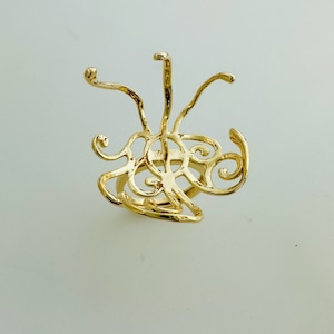 brass copper rings,1 Pcs  - Claw Ring Mounting - Bezel Ring Setting - Open Ring - Gold Plated Brass - 20x20mm