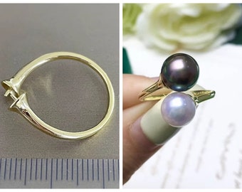 1 Pcs  - Blank Ring Setting Adjustable - Gold Plated- Cup 4mm