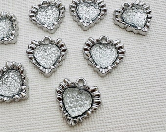 10 Ps - Heart Charms - 16x16mm