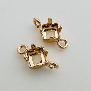 5x5mm, Blank 4-Prong Setting , 10pcs, Gold plated