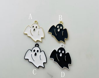 ハロウィンゴーストチャーム 10 個 - 26 x 22 mm