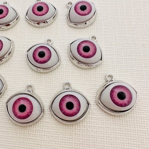5 or 10,  Eye Charms Pendants - 17x16mm