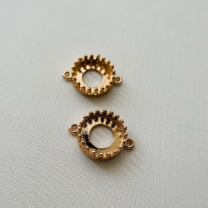 10 Stück - runde Lünette Anhänger Rohling - Gold Setting - 10 mm