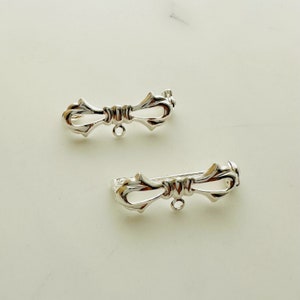 10 Pcs Bow Brooch Findings  - 25x9mm