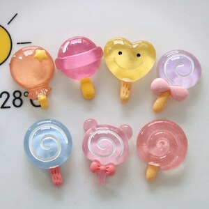 20 resin Lollipop cabochons, mixed color,