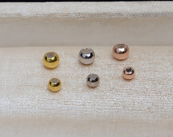 10 Pcs - Sterling Silver Rubber Stopper Ball Beads - 3mm/4mm