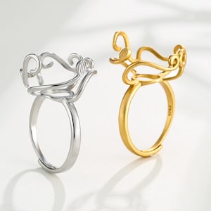 1 Pcs  - blank claw prong Ring Setting - Gold/Silver plated, 16mm, without bead