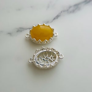 5 or 15  - Oval Bezel Pendant Blank - Silver Plated Setting - 13x18mm - (Stone Not Included)