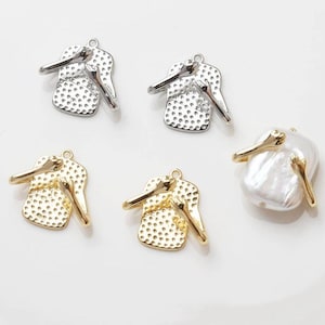 5 Pcs, Pendant Setting - Gold or Silver Plated - 15x11mm/Tall 7mm