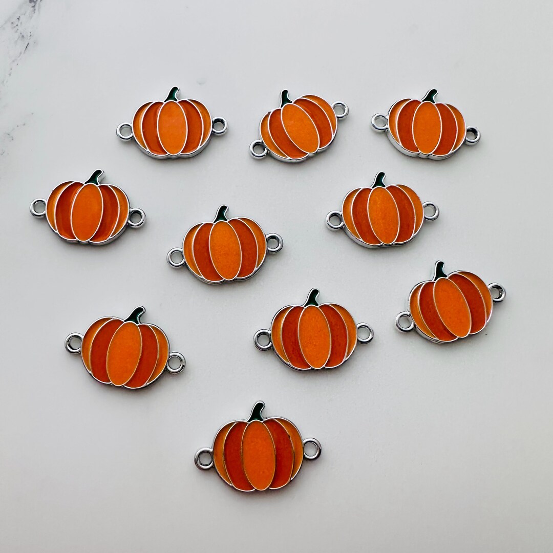 ✭*:゜ぱんぷきん❸点゜:*✭ 10個 - パンプキンチャーム - 15 x 22 mm - Etsy 日本