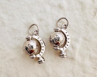 5 x versilberte Anhänger - 10 mm