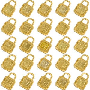 10 Pcs Initial Letter Lock Charm - 15*10MM