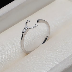 1 Stück Sterling Silber Ring mit Stift Fassung Einstellbar Für 5mm 6mm Perle Bild 2