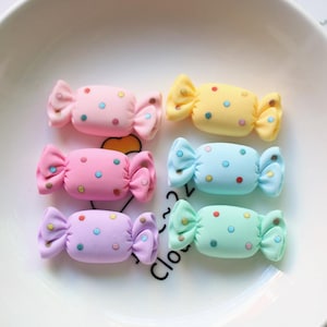 20 resin candy cabochons, mixed color, 27x12mm
