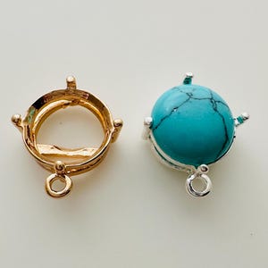 10mm,solid brass Setting ,10 pieces,gold/silver plated
