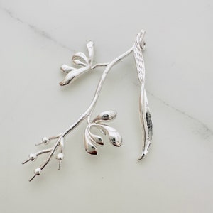 5 pcs, Twig Branch Glue on Pendant Setting  - Silver Plated - 50x35mm - Beads Cap 2mm