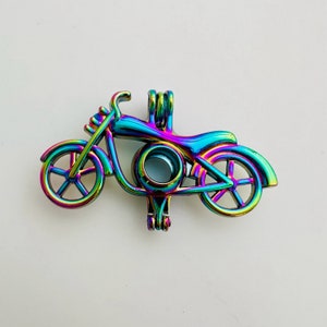 Bicycle Locket Pendant  - For 7mm bead - (chain & bead excluded)