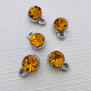 10 x Rhinestone Birthstone Charms - 9x6mm