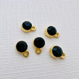 10 x Rhinestone Birthstone Charms - 9x6mm