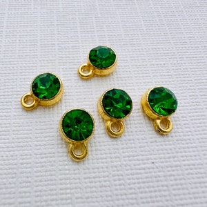 5 x Rhinestone Birthstone Charms - 9x6mm
