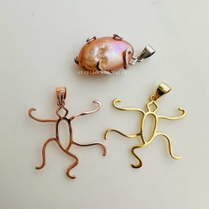 Ciondolo a griffe in argento sterling con montatura a colla - 1 pezzo - 23 x 23 mm/35 x 35 mm/50 x 50 mm - (perla non inclusa)