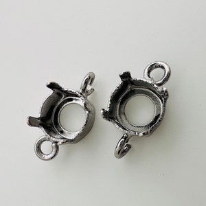 6x6mm, Blank 4-Prong Setting , Rhodium plated, 2 or 6 ps