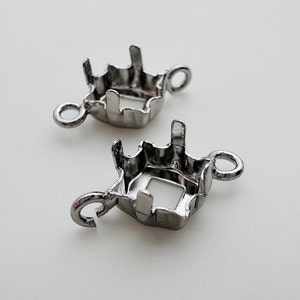 6x6mm, Blank 4-Prong Setting , Rhodium plated, 2 or 6 ps