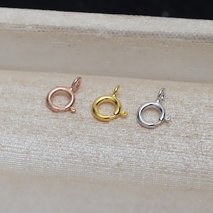 10 Pcs - Sterling Silver Spring Clasps - 5mm - 6mm