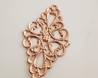 20 Pieces, 2 Loops Connectors, Solid Brass Findings, Gold Plated, 45x25mm