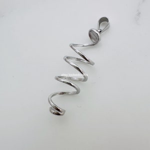 スターリングシルバー スパイラルペンダントセッティング - 25 x 12 mm - (石は含まれていません)