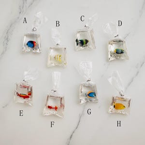 10 Stück- Harz Goldfisch in einer Tasche Charms Koi Fisch Anhänger - 50 x 24 mm