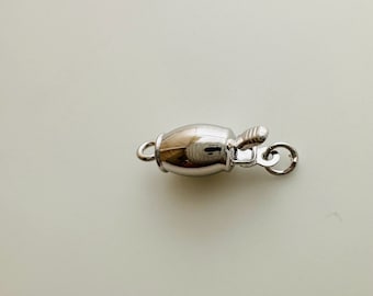 4 Pcs , Barrel Box Clasp for Jewelry Making, Bracelet clasp , Silver Plated , 8x5mm