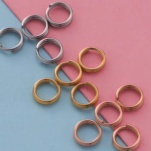 100 x  Split Jump Rings   -  Gold/Silver/Rose Gold Plated - 6mm