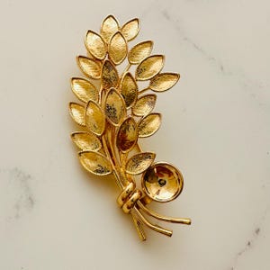 2 Pcs ,Solid Brass, Brooch Cup 8mm Setting   -  50x25mm