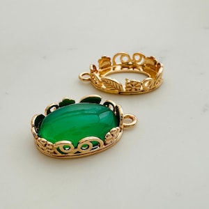 10x14mm, Blank oval Setting, Gold plated , 5 or 10pcs ,without stone