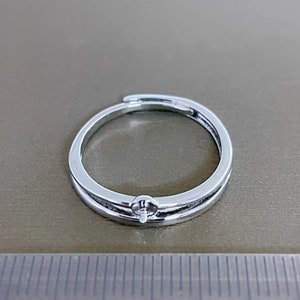 1 pieza Ajuste de anillo en blanco ajustable Chapado en oro / plata Copa 3 mm imagen 3